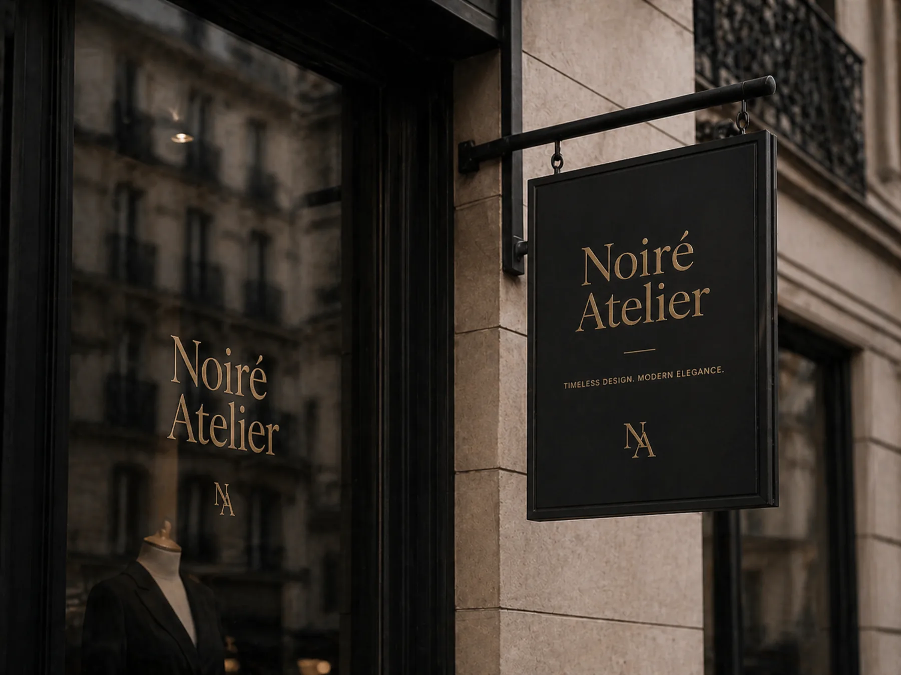 Noiré Atelier real-world brand application